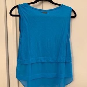 Michael Kors layered chiffon tank top. turquoise.